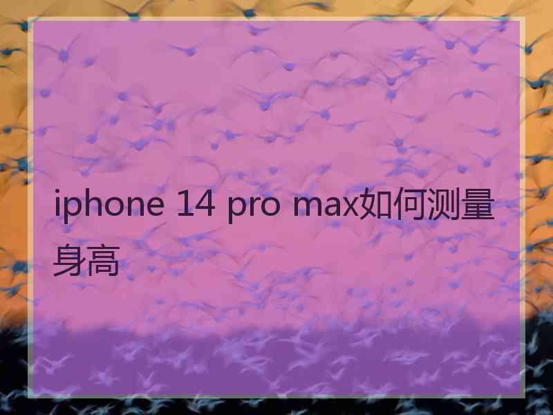 iphone 14 pro max如何测量身高