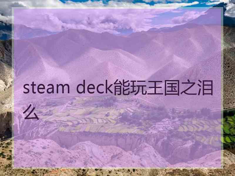 steam deck能玩王国之泪么