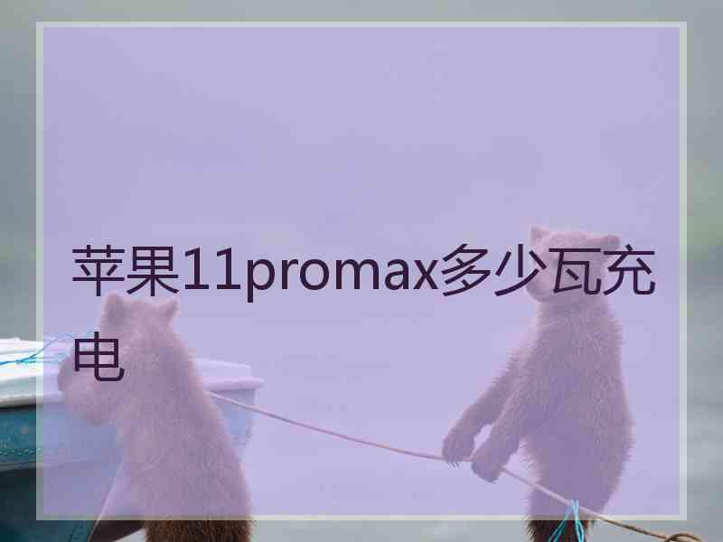 苹果11promax多少瓦充电