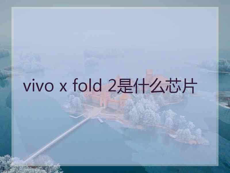 vivo x fold 2是什么芯片