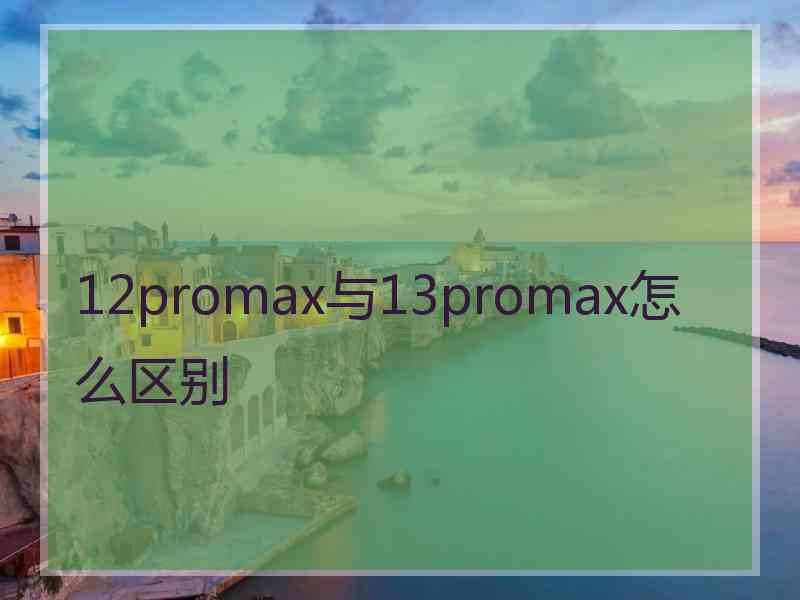 12promax与13promax怎么区别