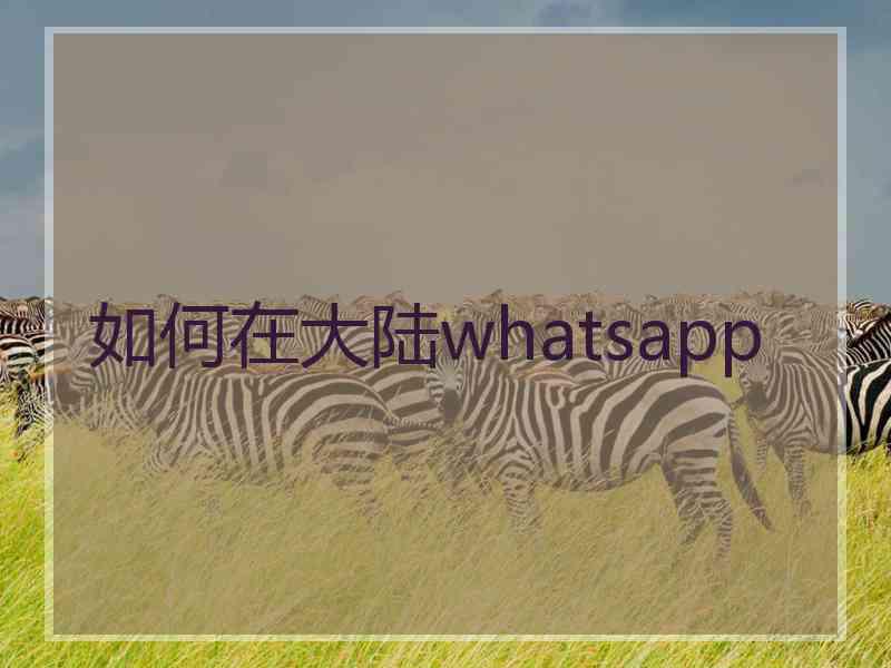 如何在大陆whatsapp