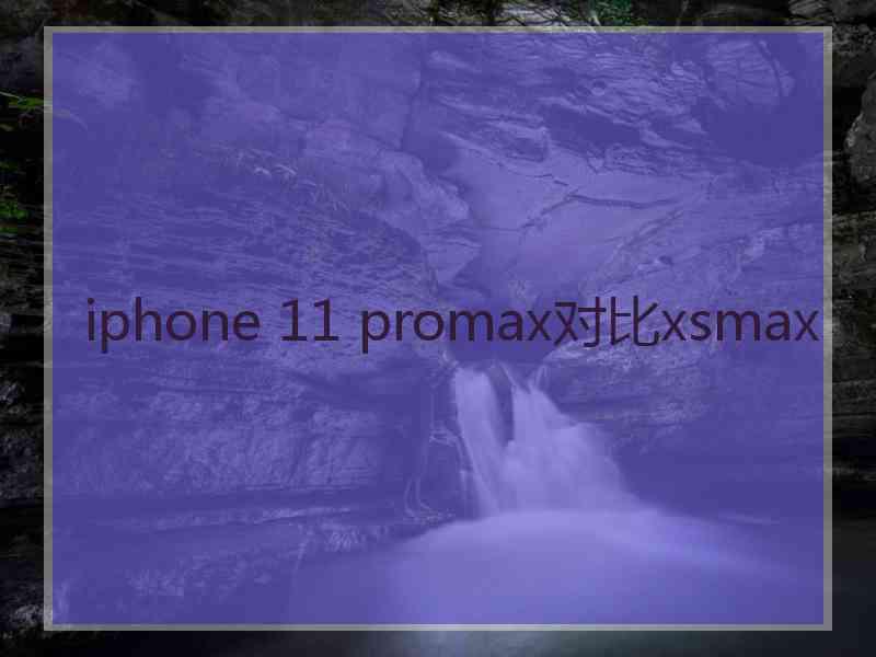 iphone 11 promax对比xsmax