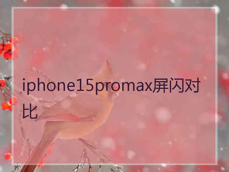 iphone15promax屏闪对比