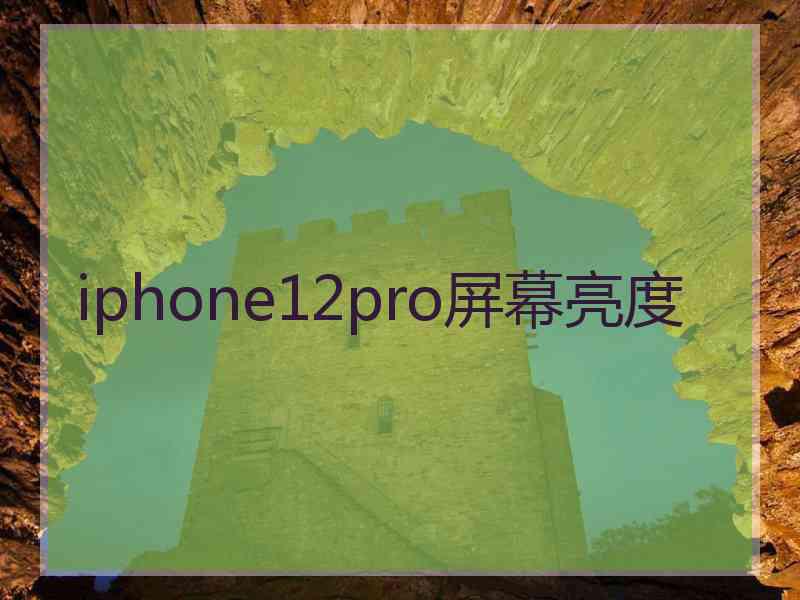 iphone12pro屏幕亮度