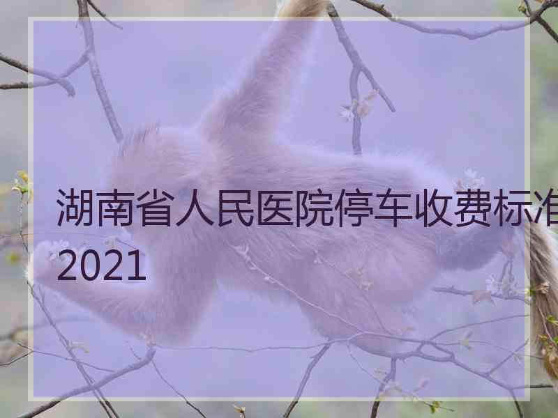 湖南省人民医院停车收费标准2021