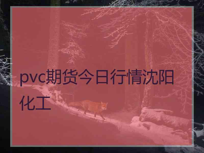 pvc期货今日行情沈阳化工