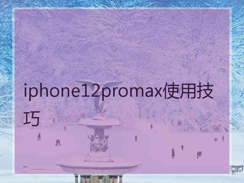 iphone12promax使用技巧