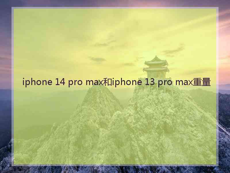 iphone 14 pro max和iphone 13 pro max重量