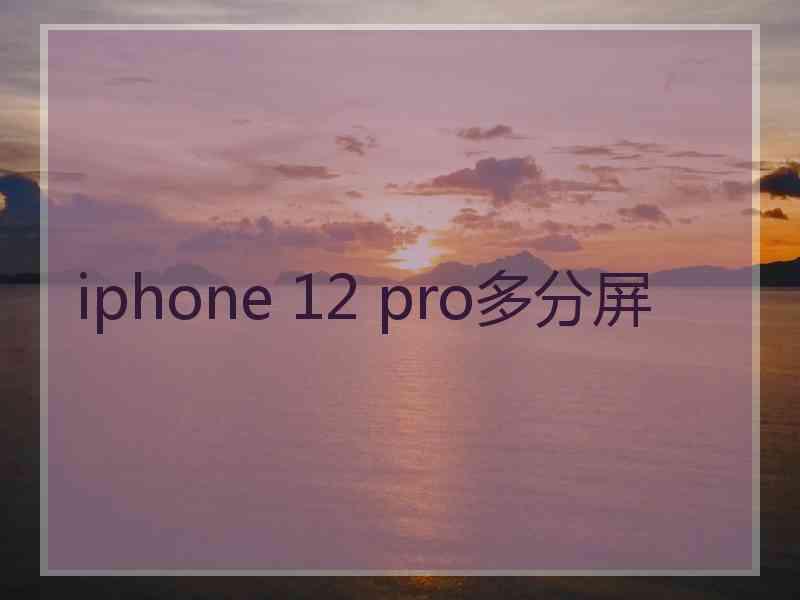 iphone 12 pro多分屏