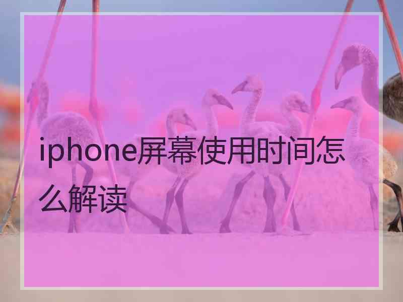 iphone屏幕使用时间怎么解读