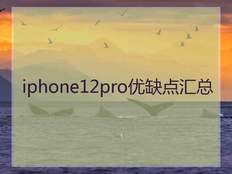 iphone12pro优缺点汇总