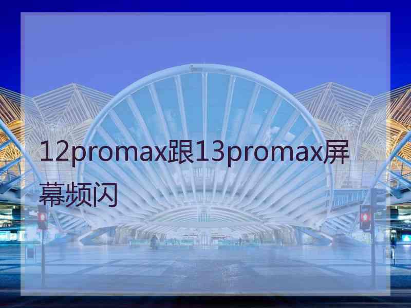 12promax跟13promax屏幕频闪