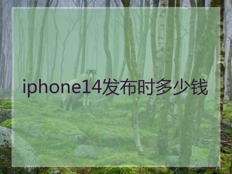 iphone14发布时多少钱