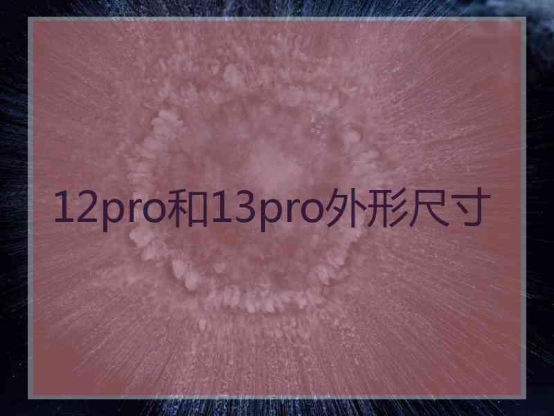 12pro和13pro外形尺寸