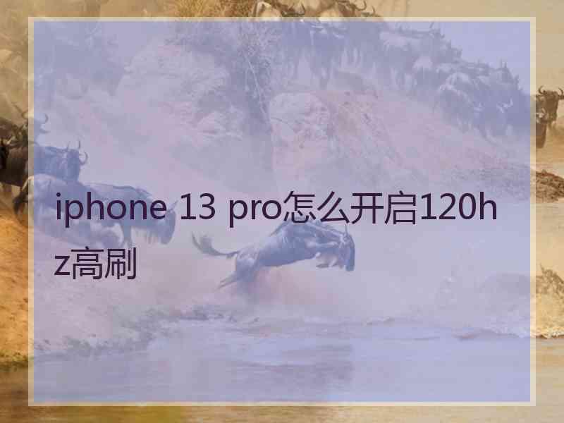 iphone 13 pro怎么开启120hz高刷