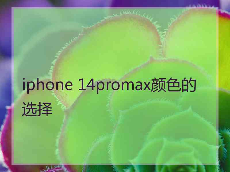 iphone 14promax颜色的选择