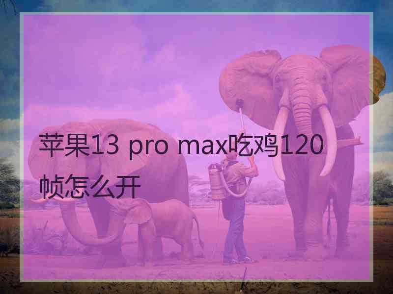 苹果13 pro max吃鸡120帧怎么开