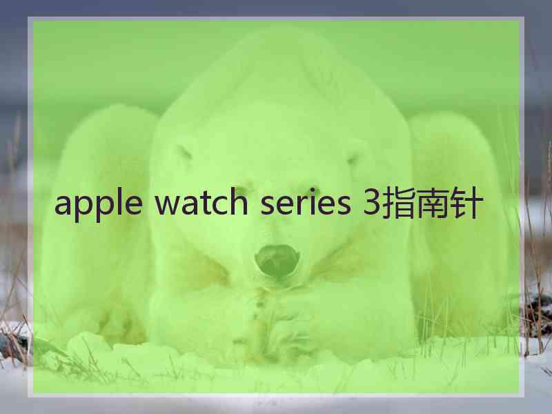 apple watch series 3指南针