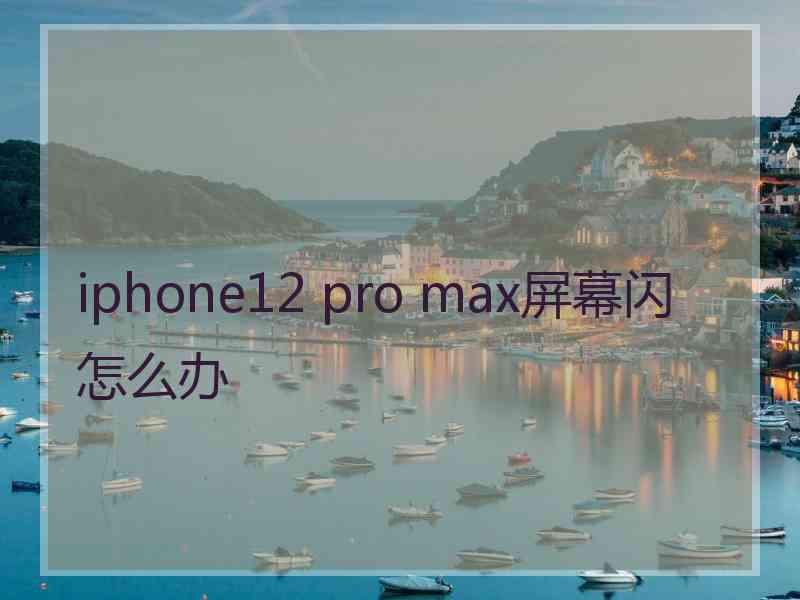 iphone12 pro max屏幕闪怎么办