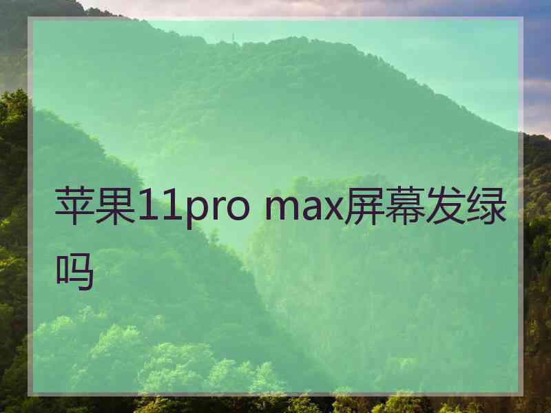 苹果11pro max屏幕发绿吗