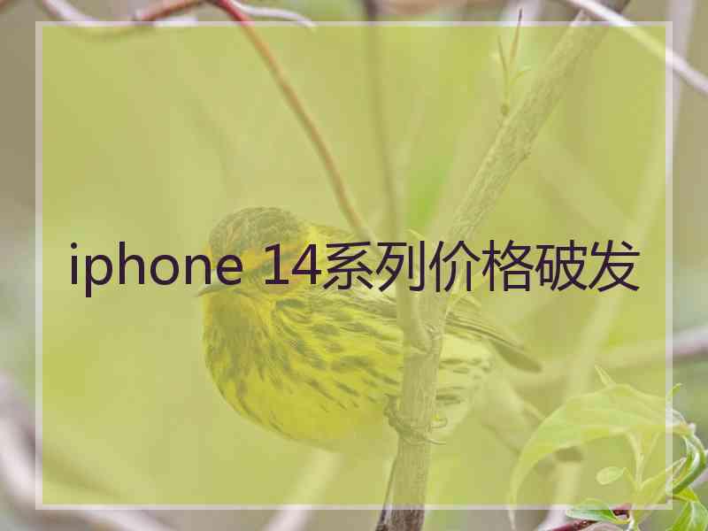 iphone 14系列价格破发