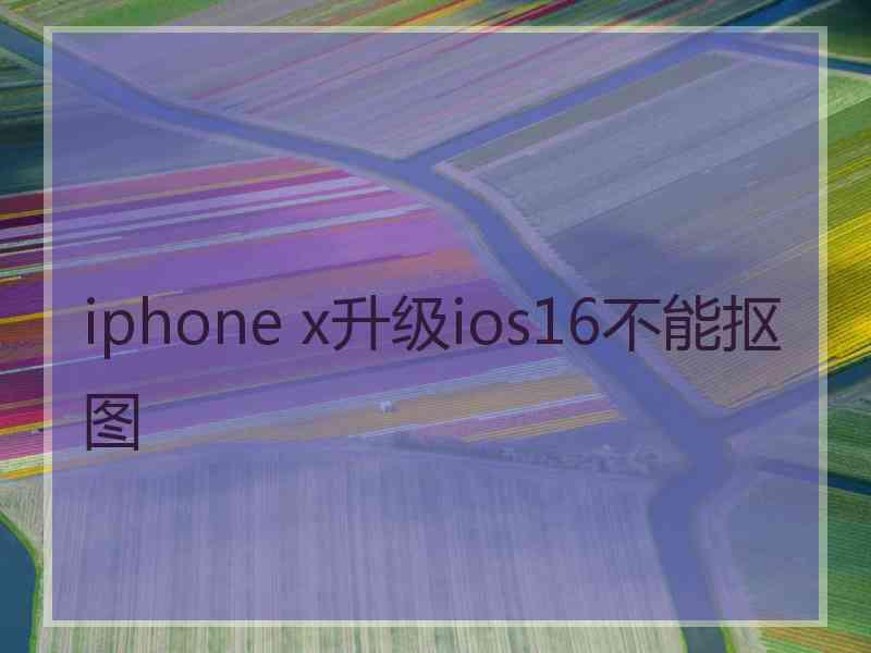 iphone x升级ios16不能抠图