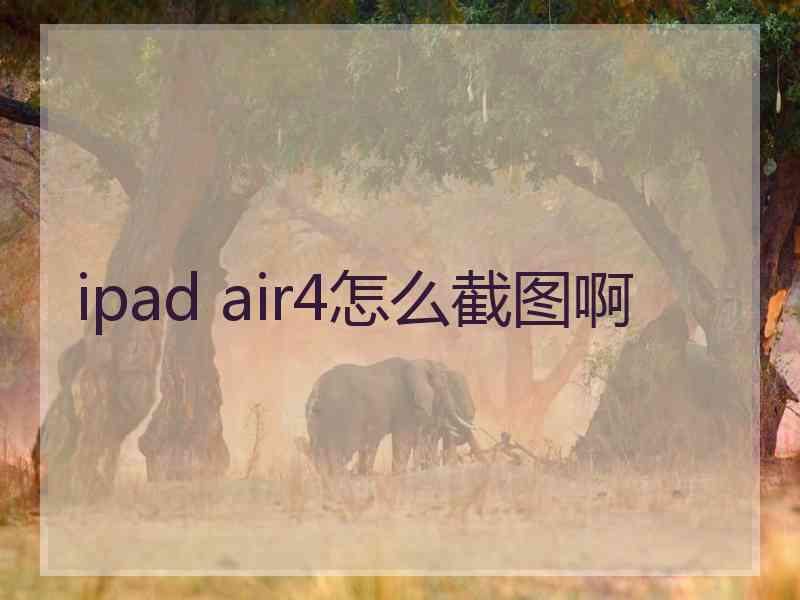 ipad air4怎么截图啊