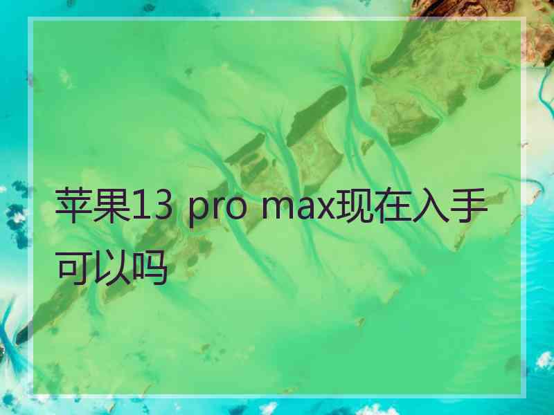 苹果13 pro max现在入手可以吗