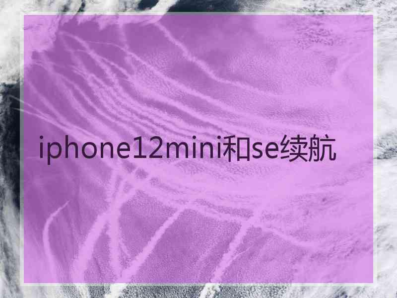 iphone12mini和se续航