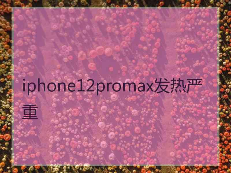 iphone12promax发热严重