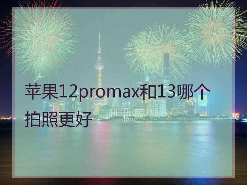 苹果12promax和13哪个拍照更好