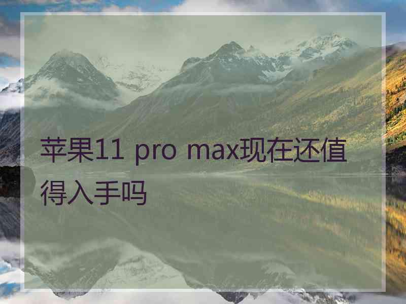 苹果11 pro max现在还值得入手吗