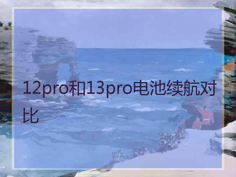 12pro和13pro电池续航对比