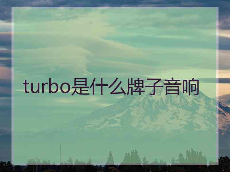 turbo是什么牌子音响