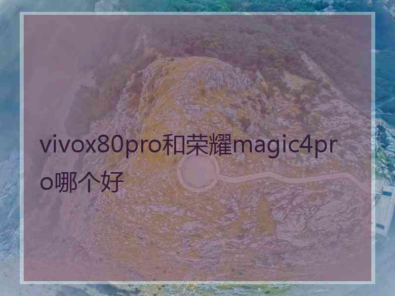 vivox80pro和荣耀magic4pro哪个好