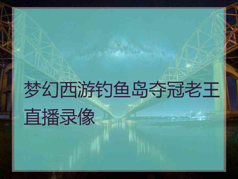 梦幻西游钓鱼岛夺冠老王直播录像