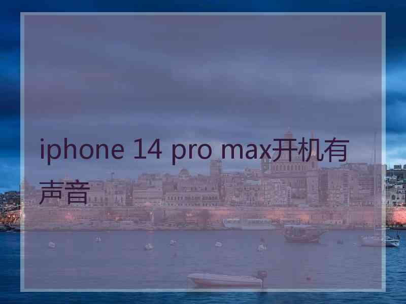 iphone 14 pro max开机有声音