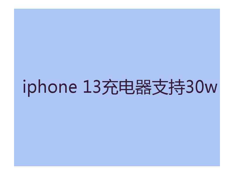 iphone 13充电器支持30w