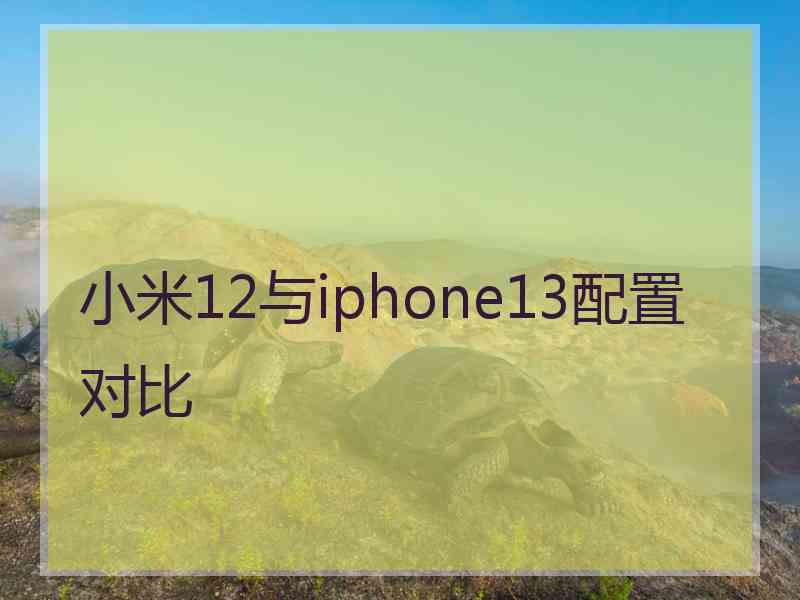 小米12与iphone13配置对比