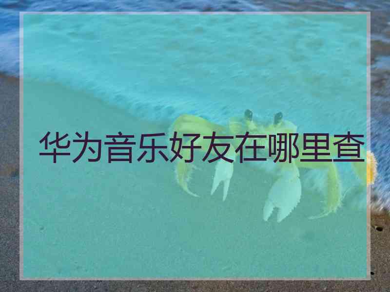 华为音乐好友在哪里查