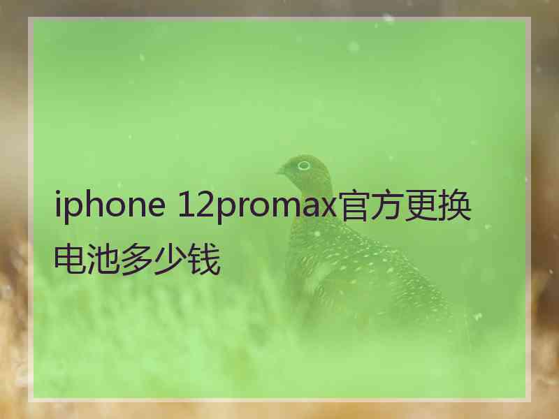 iphone 12promax官方更换电池多少钱