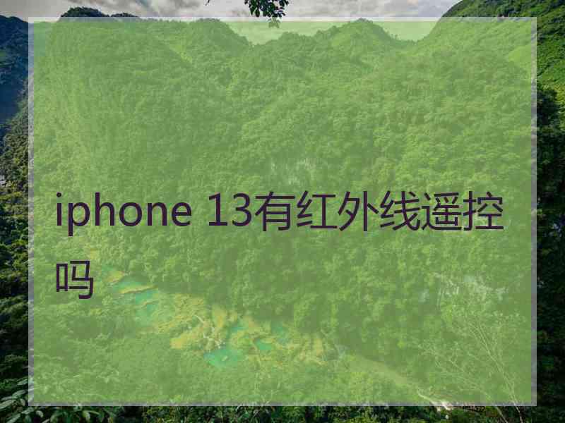 iphone 13有红外线遥控吗