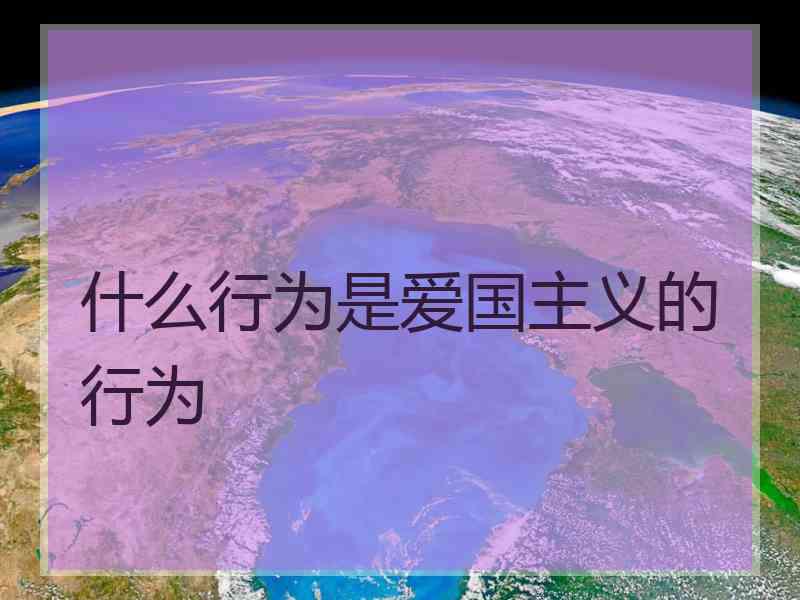 什么行为是爱国主义的行为