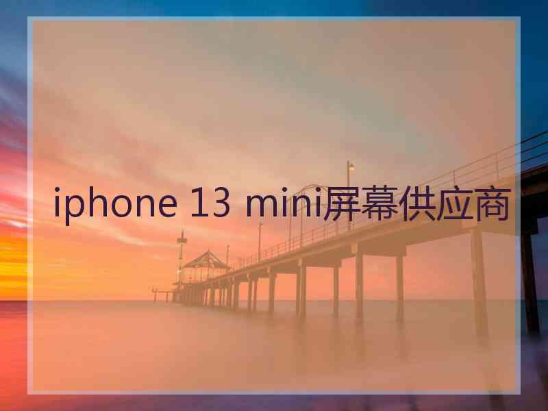 iphone 13 mini屏幕供应商