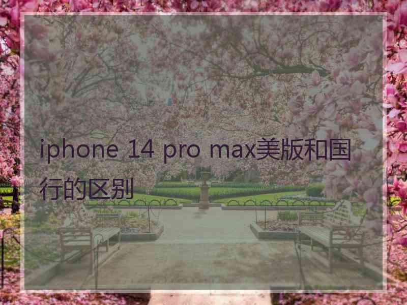 iphone 14 pro max美版和国行的区别