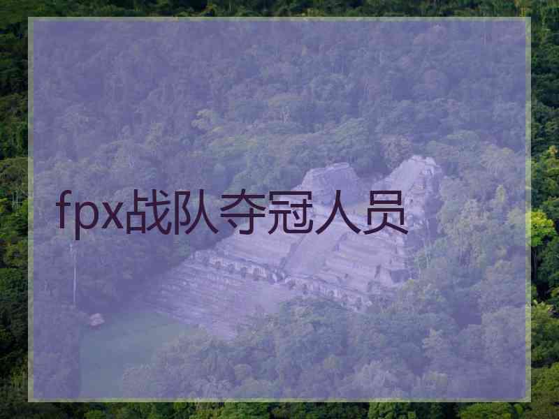 fpx战队夺冠人员