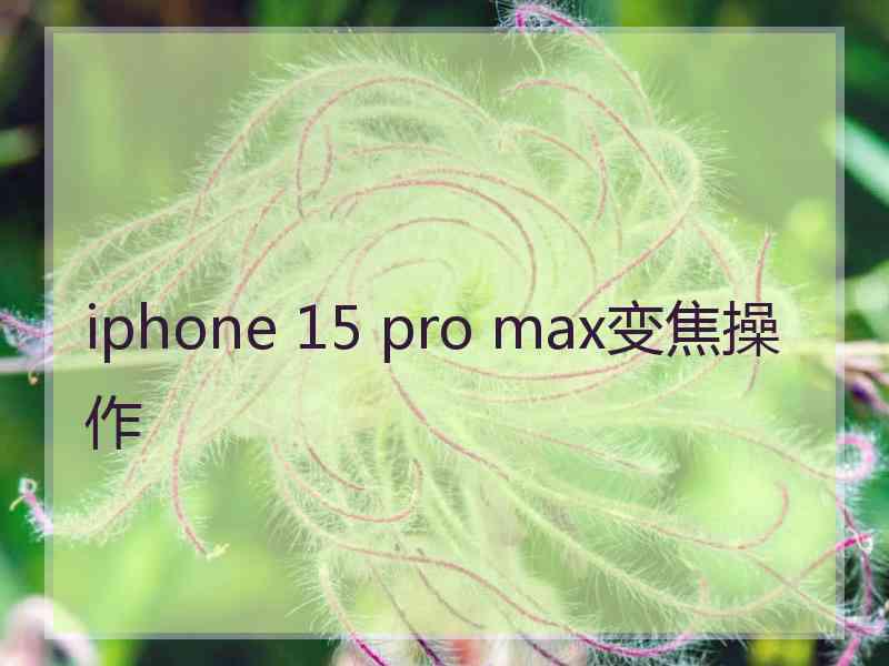 iphone 15 pro max变焦操作