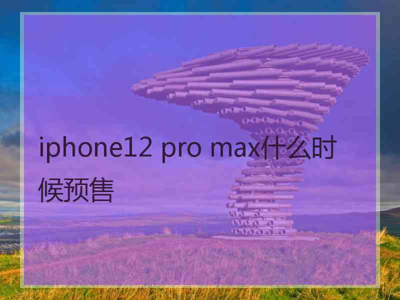 iphone12 pro max什么时候预售