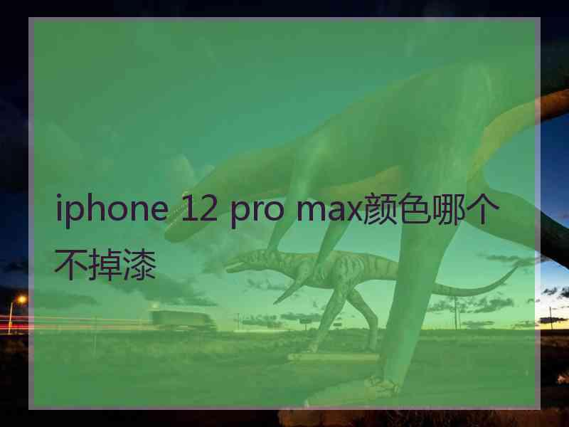 iphone 12 pro max颜色哪个不掉漆